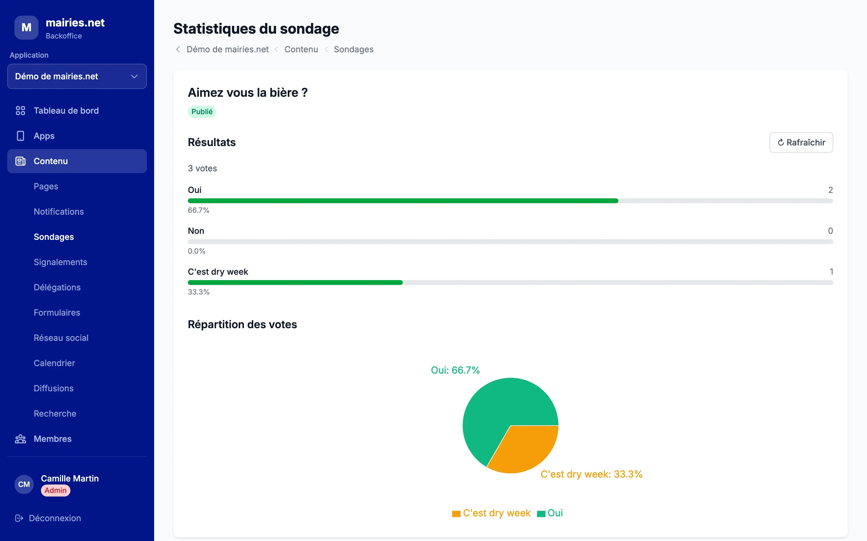 Consulter les résultats
